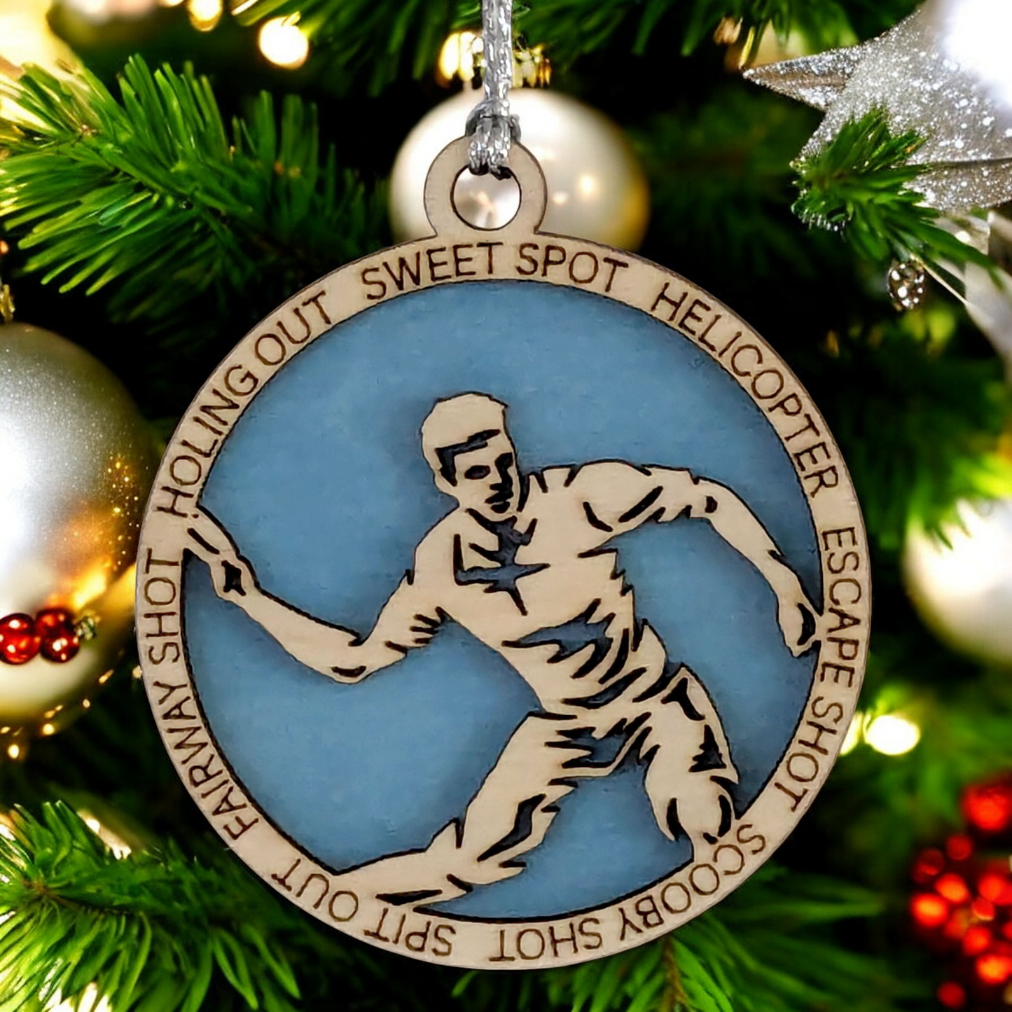 Handcrafted 3" Personalized Right Handed Male Disc Golf Christmas Ornament - Laser Cut Wooden Decor - Customizable Keepsake for Disc Golf Enthusiasts - Unique Holiday Gift