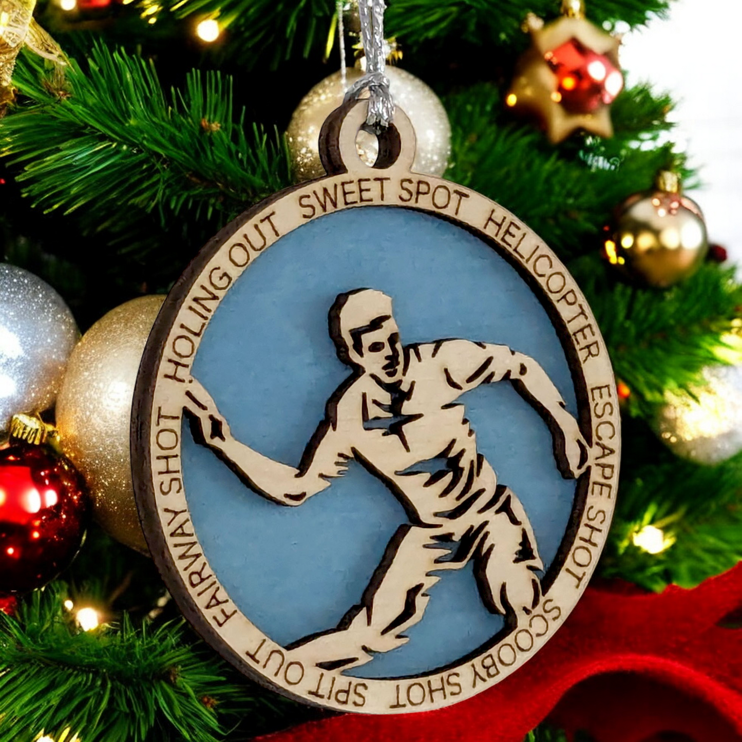 Handcrafted 3" Personalized Right Handed Male Disc Golf Christmas Ornament - Laser Cut Wooden Decor - Customizable Keepsake for Disc Golf Enthusiasts - Unique Holiday Gift