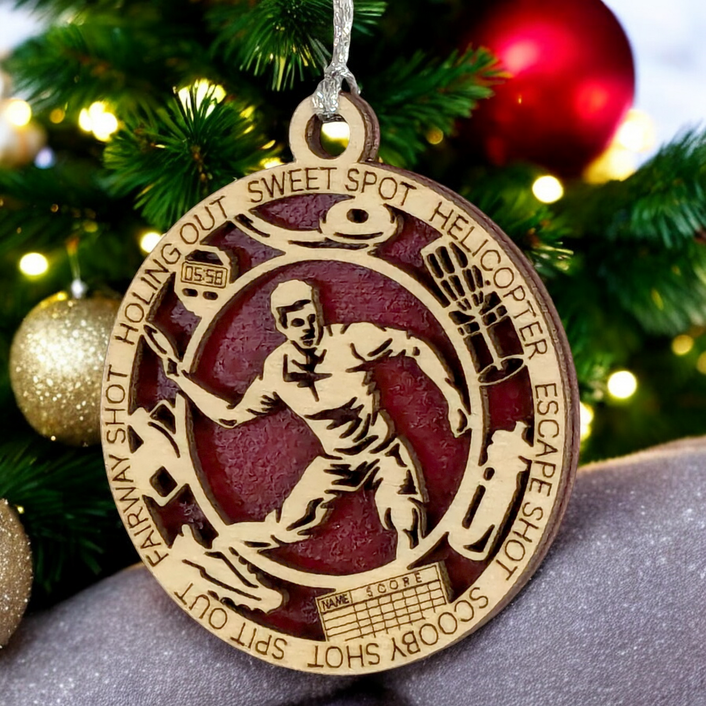 Handcrafted 3" Personalized Right Handed Male Disc Golf Christmas Ornament - Laser Cut Wooden Decor - Customizable Keepsake for Disc Golf Enthusiasts - Unique Holiday Gift