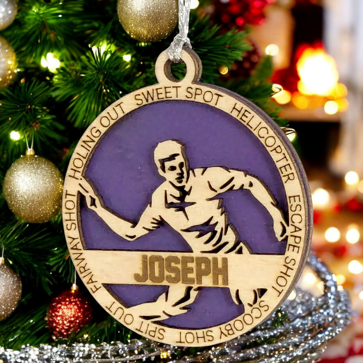 Handcrafted 3" Personalized Right Handed Male Disc Golf Christmas Ornament - Laser Cut Wooden Decor - Customizable Keepsake for Disc Golf Enthusiasts - Unique Holiday Gift