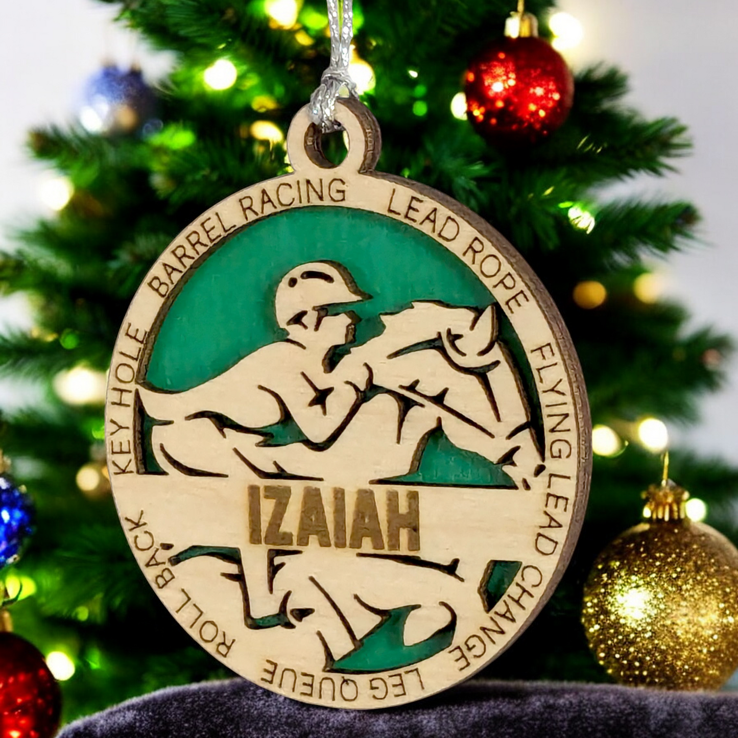3" Handcrafted Wooden Personalized Male Equestrian Christmas Ornament - Custom Horse Rider Holiday Decor