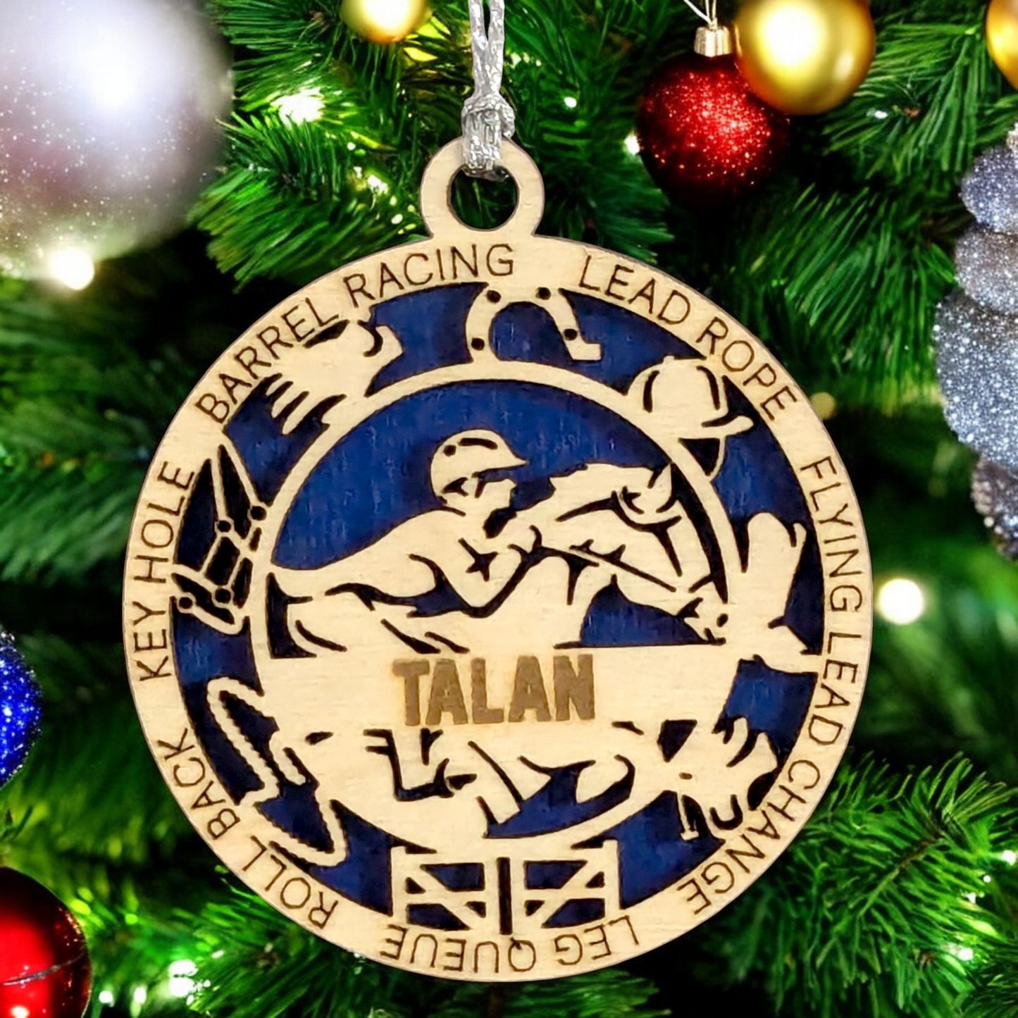 3" Handcrafted Wooden Personalized Male Equestrian Christmas Ornament - Custom Horse Rider Holiday Decor