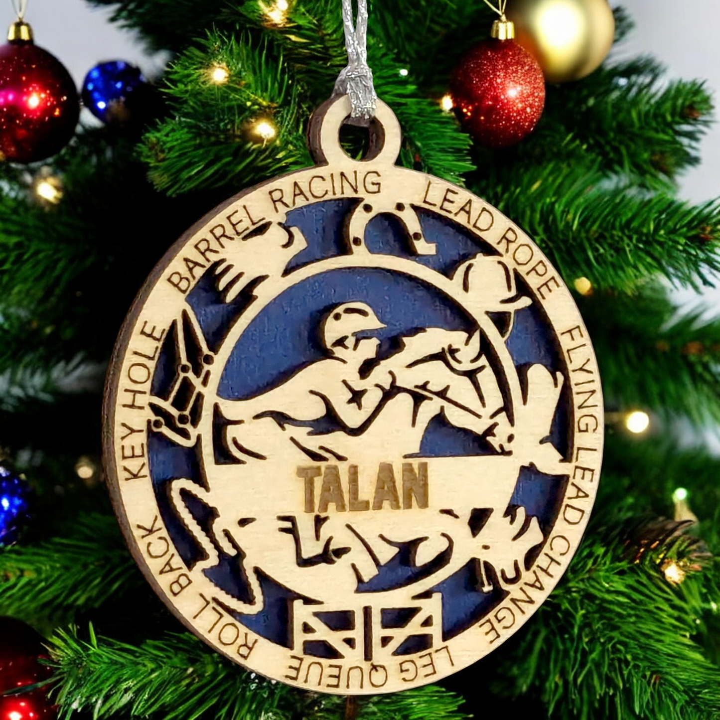 3" Handcrafted Wooden Personalized Male Equestrian Christmas Ornament - Custom Horse Rider Holiday Decor