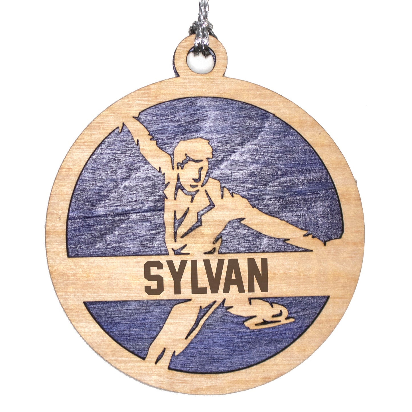Male Figure Skating laser cut personalized wood ornament