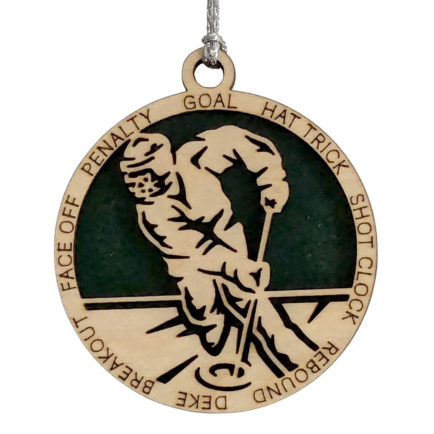 Personalized 3" Male Ringette Christmas Ornament - Handcrafted Wooden Laser Cut Decoration for Ringette Enthusiasts - Custom Name & Date - Unique Holiday Keepsake - Gift for Ringette Players and Fans