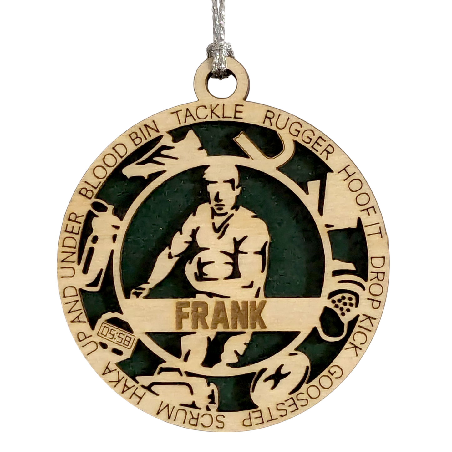 3" Handcrafted Wooden Personalized Male Rugby Christmas Ornament - Custom Sports Holiday Decor for Rugby Fans