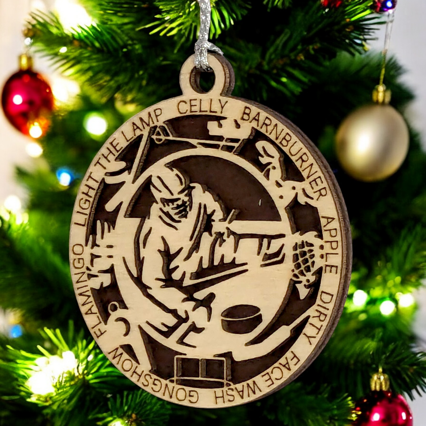 3" Personalized Male Sledge Hockey Christmas Ornament - Handcrafted Wooden Holiday Decor for Hockey Enthusiasts