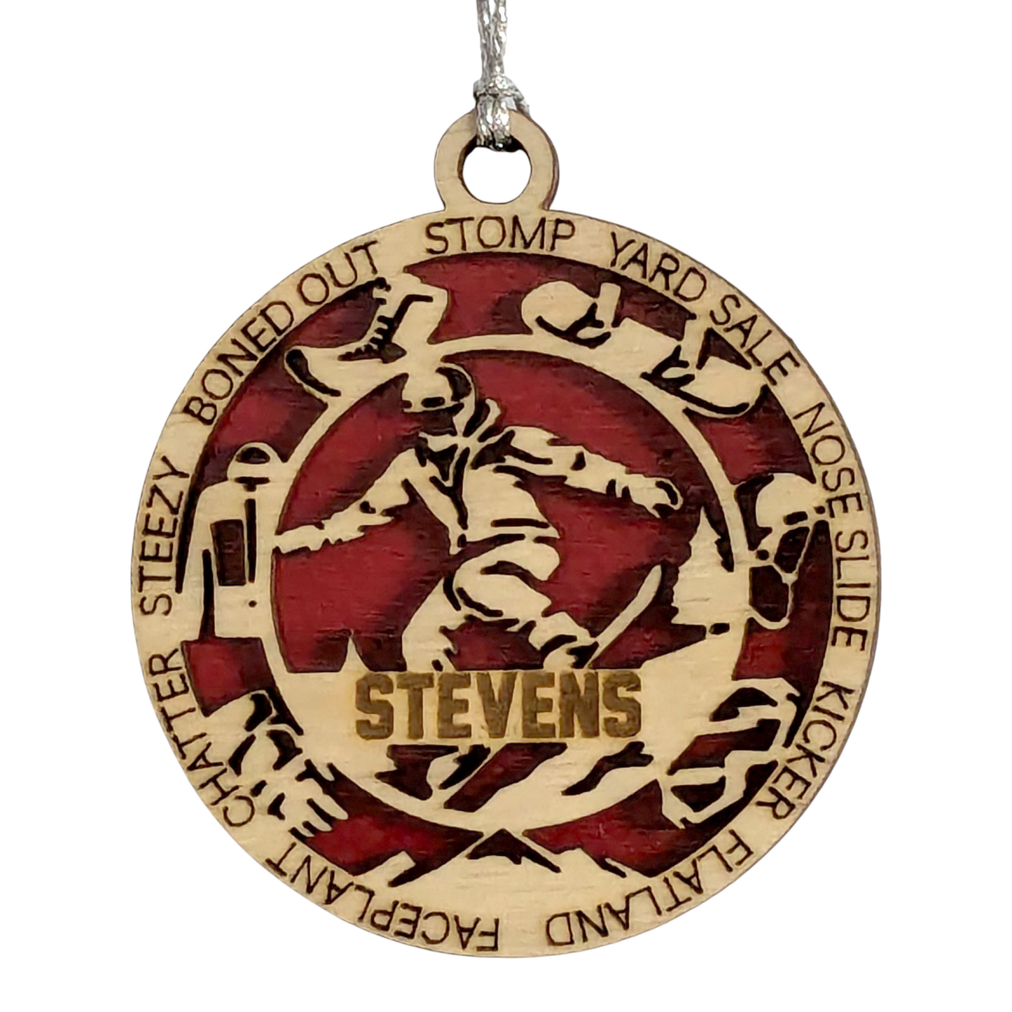3" Handcrafted Wooden Personalized Male Snowboarding Christmas Ornament - Custom Winter Sports Holiday Decor