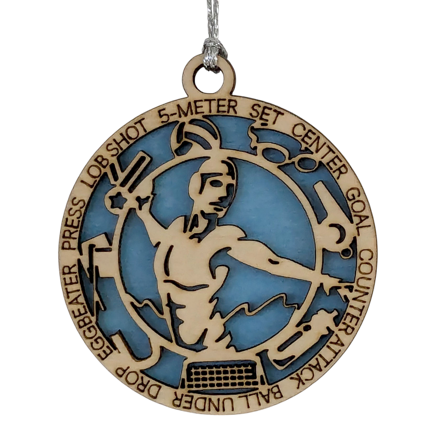 3" Handcrafted Wooden Personalized Male Water Polo Christmas Ornament - Custom Aquatic Sports Holiday Decor