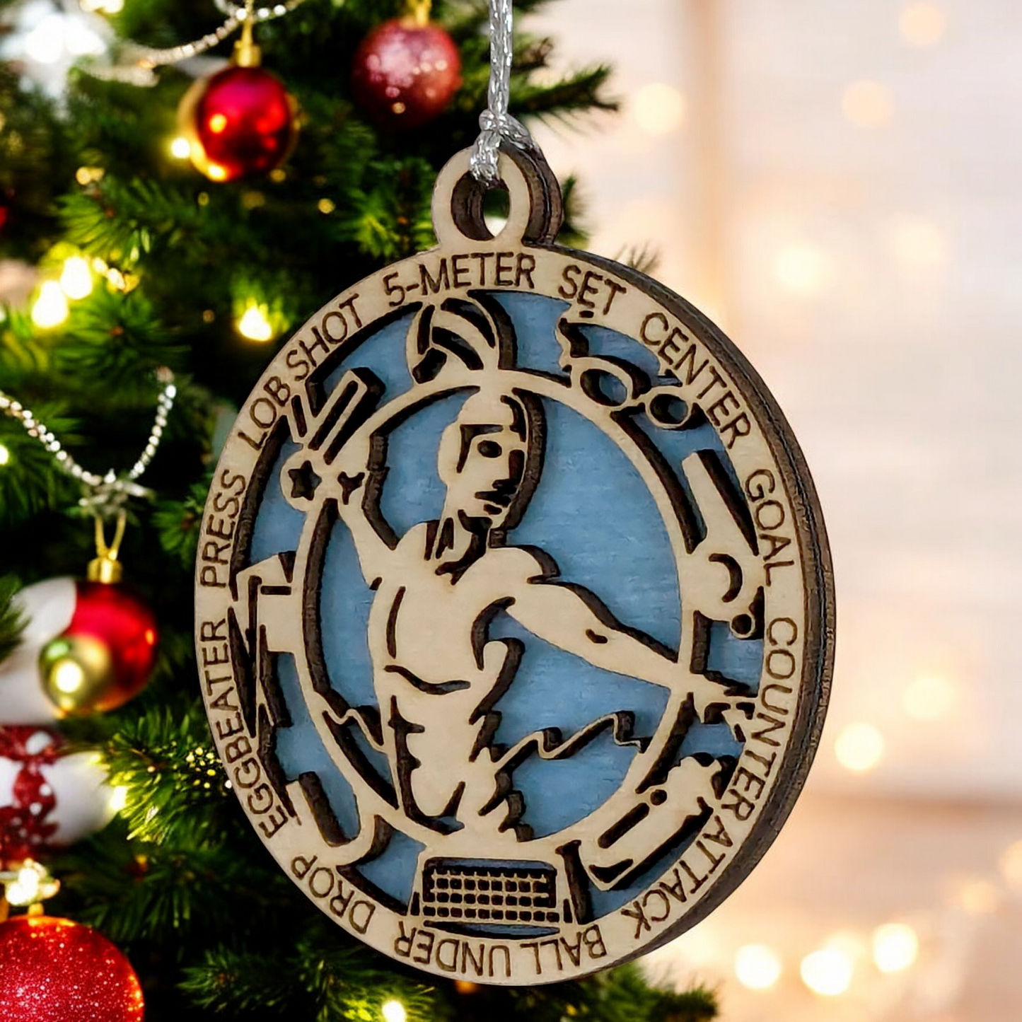 3" Handcrafted Wooden Personalized Male Water Polo Christmas Ornament - Custom Aquatic Sports Holiday Decor