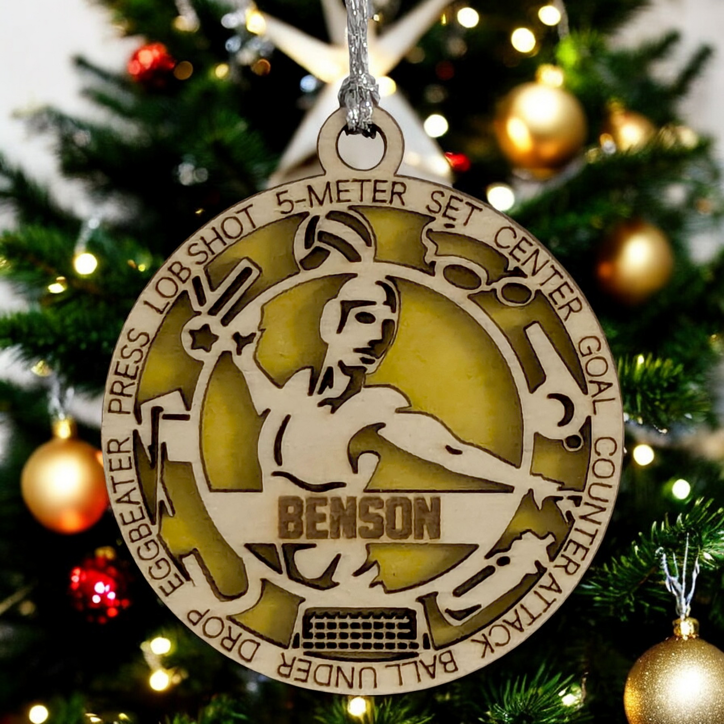 3" Handcrafted Wooden Personalized Male Water Polo Christmas Ornament - Custom Aquatic Sports Holiday Decor