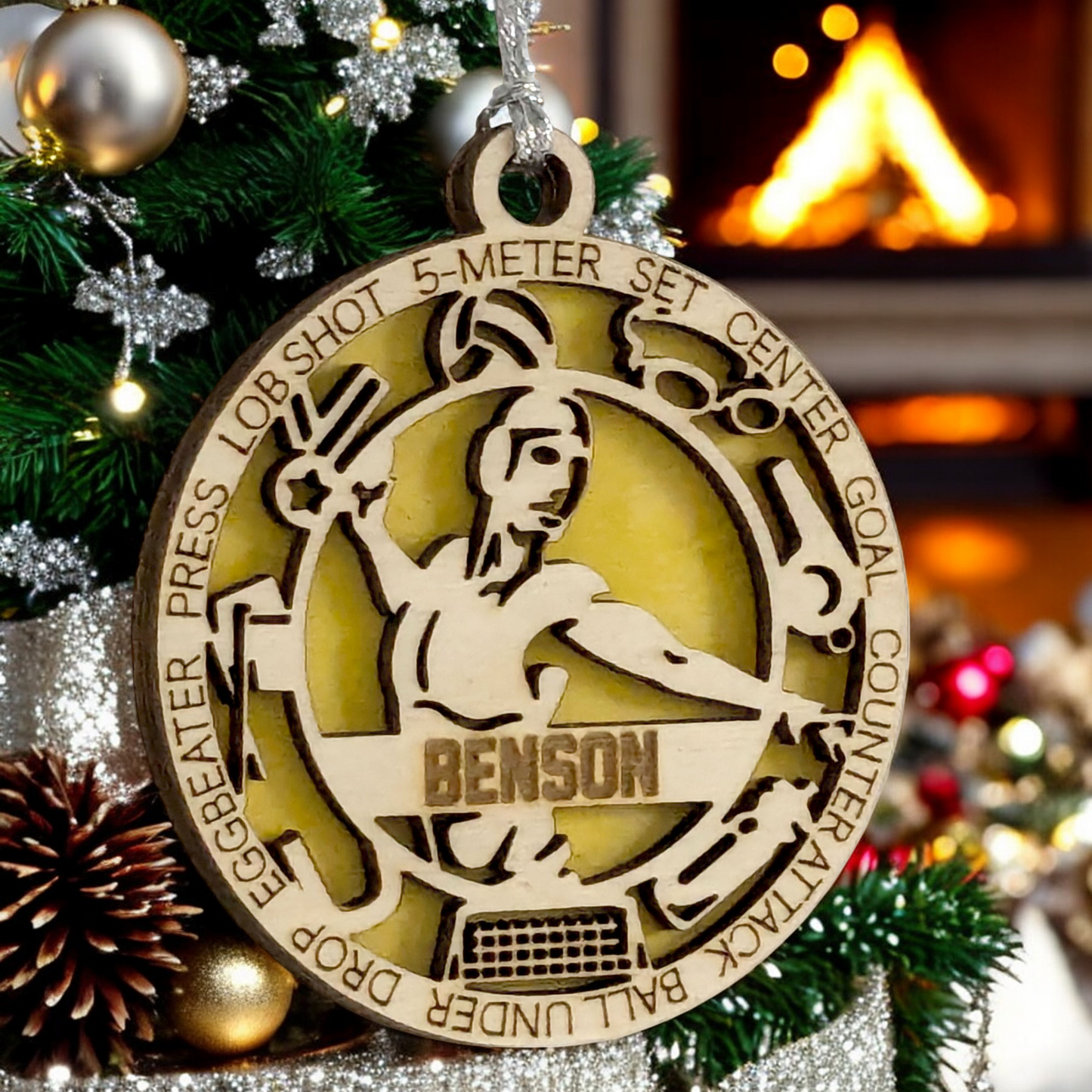 3" Handcrafted Wooden Personalized Male Water Polo Christmas Ornament - Custom Aquatic Sports Holiday Decor