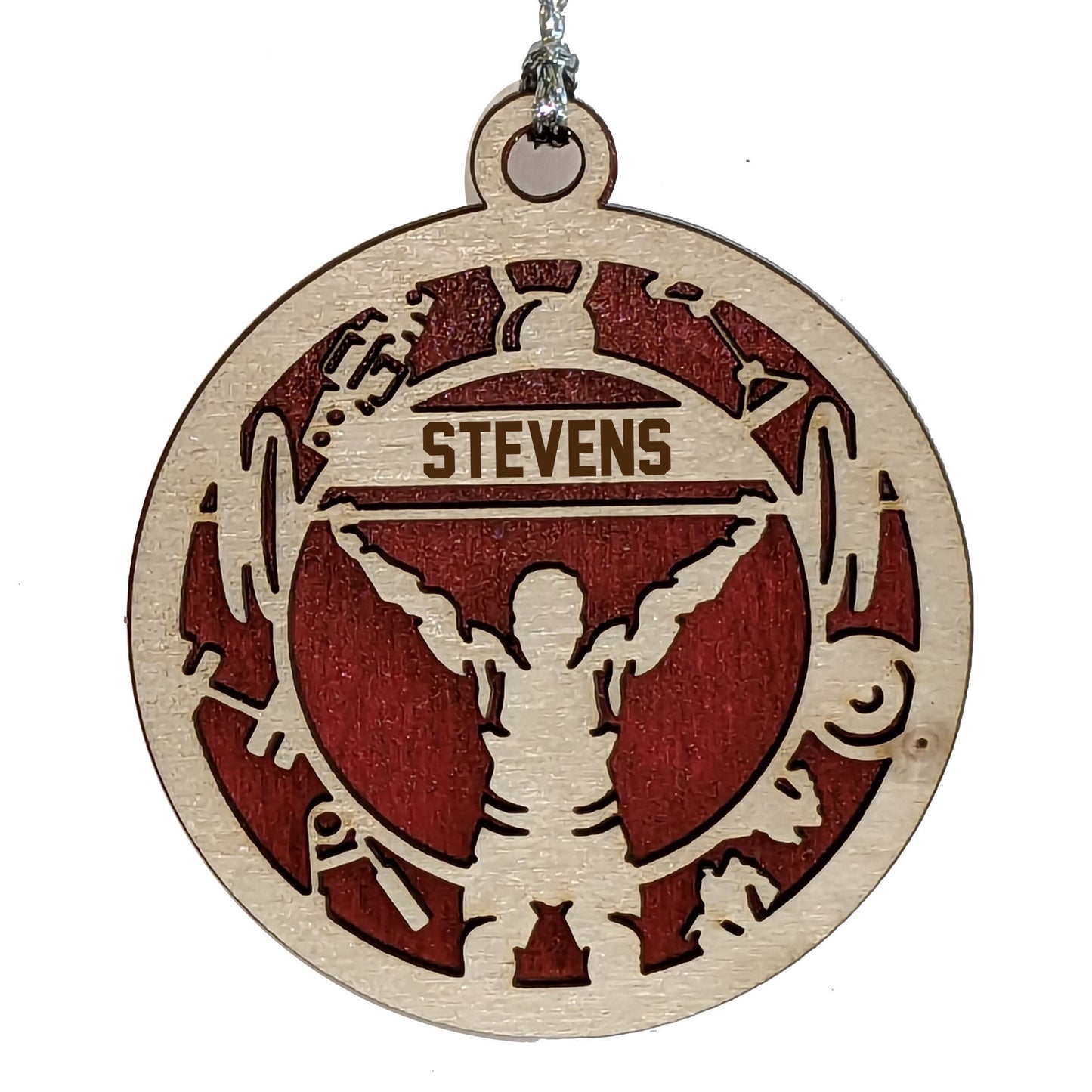Male Weightlifting laser cut personalized wood ornament