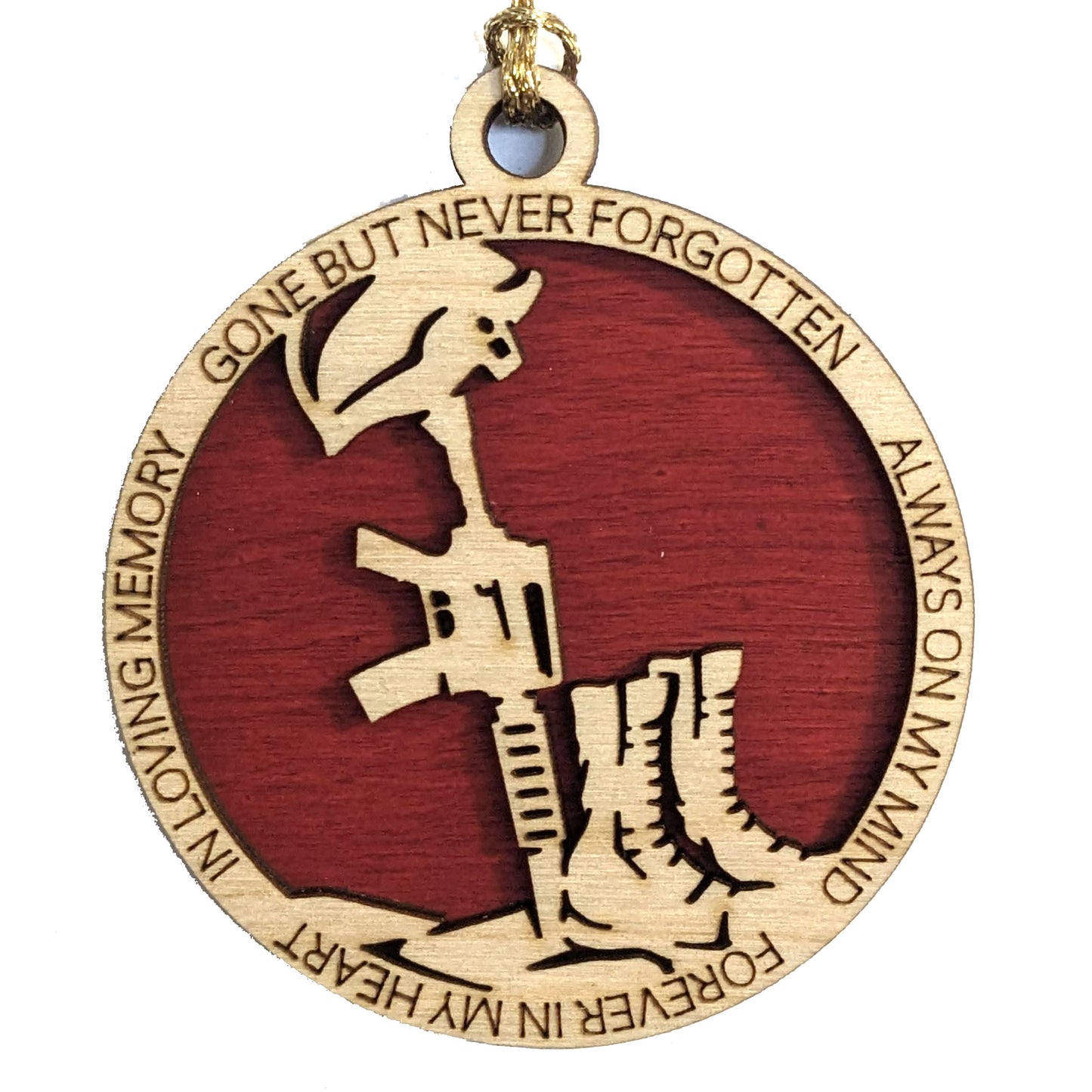Handcrafted Military Tribute Ornament - 3" Marine Battlefield Cross Christmas Tree Decoration USA Made