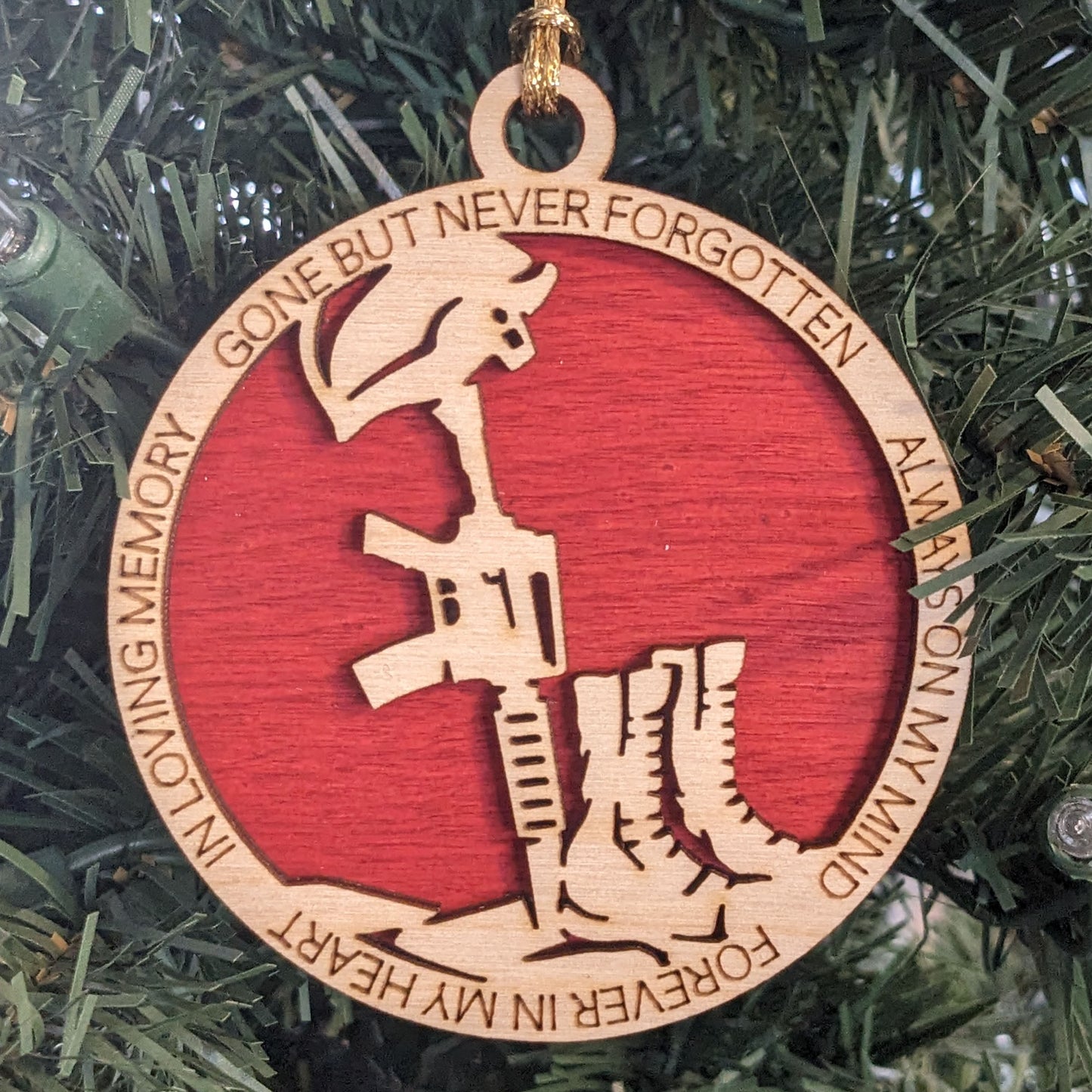 Handcrafted Military Tribute Ornament - 3" Marine Battlefield Cross Christmas Tree Decoration USA Made