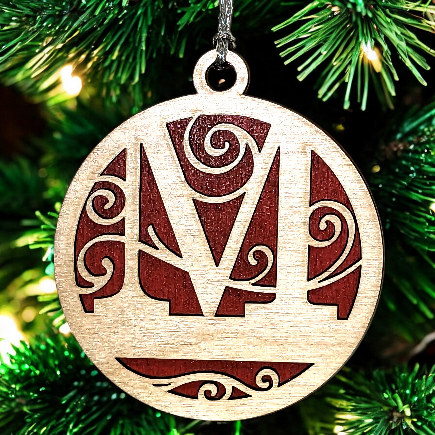 3" Personalized Laser Cut Monogram Christmas Ornament - Custom Initial Holiday Decoration for Tree - Unique Handcrafted Xmas Gift - Festive Decor Keepsake