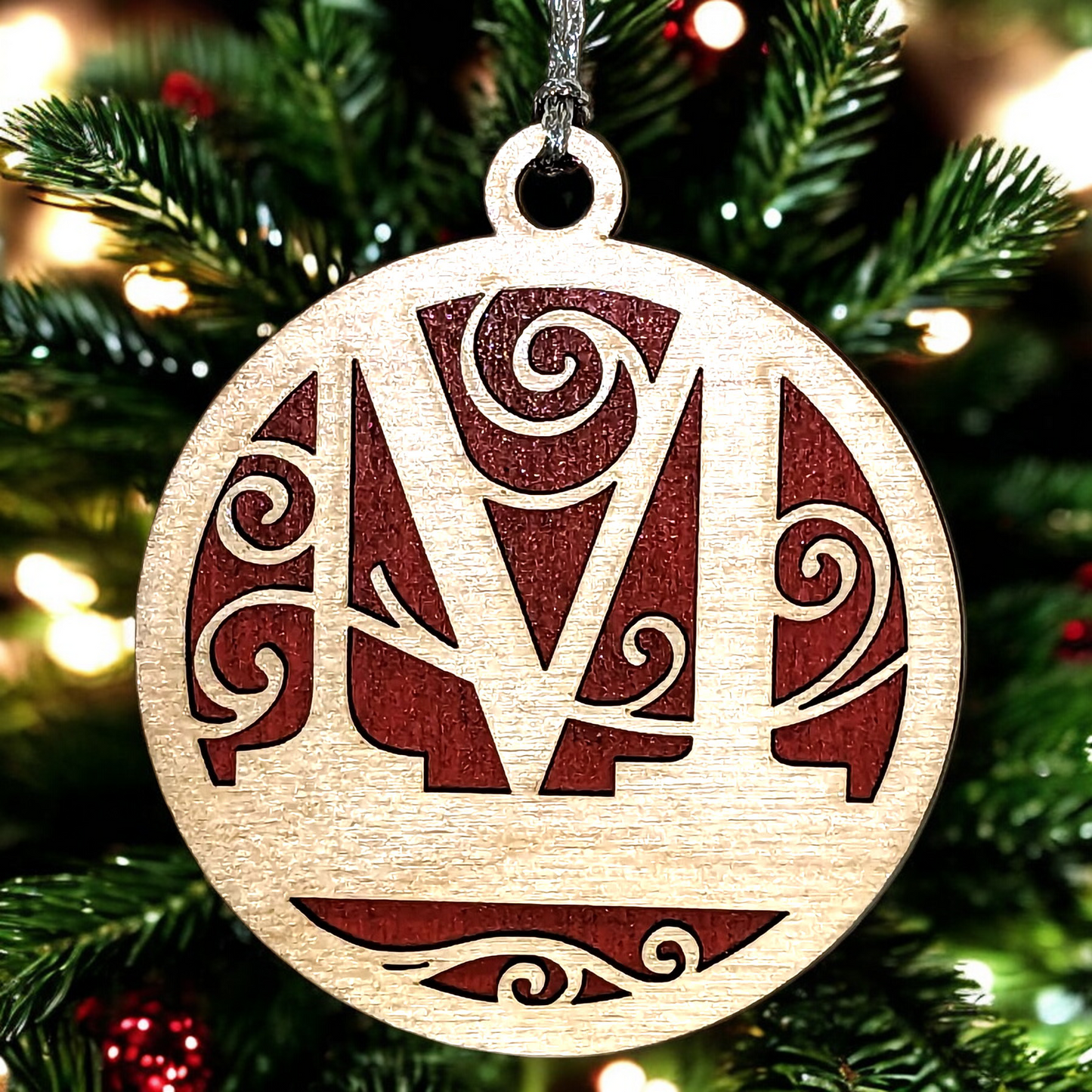 3" Personalized Laser Cut Monogram Christmas Ornament - Custom Initial Holiday Decoration for Tree - Unique Handcrafted Xmas Gift - Festive Decor Keepsake