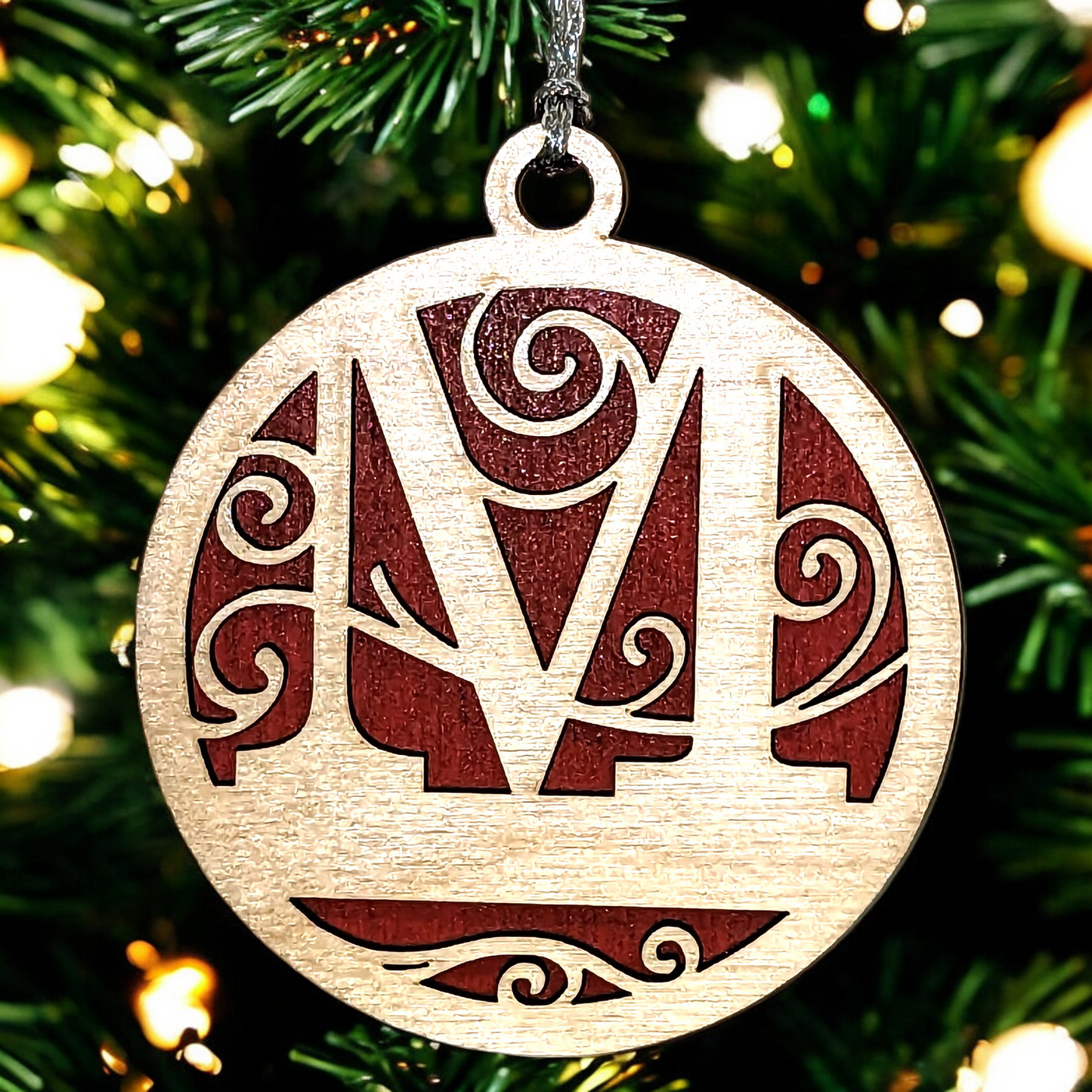 3" Personalized Laser Cut Monogram Christmas Ornament - Custom Initial Holiday Decoration for Tree - Unique Handcrafted Xmas Gift - Festive Decor Keepsake