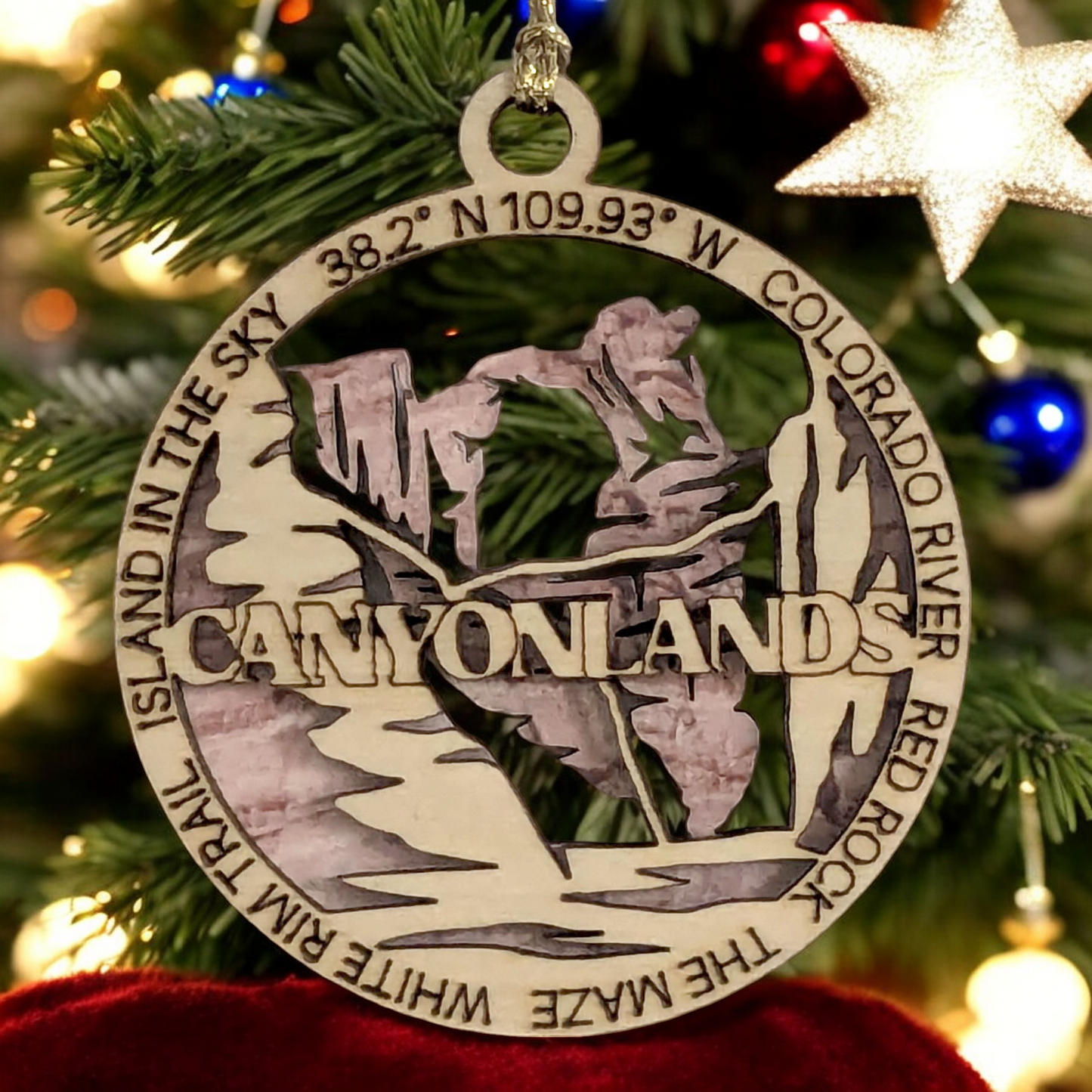 Canyonlands National Park Red Rock Landscape - Utah Souvenir 3" Wooden Ornament, 2-Layer Christmas Decor, Oregon-Made