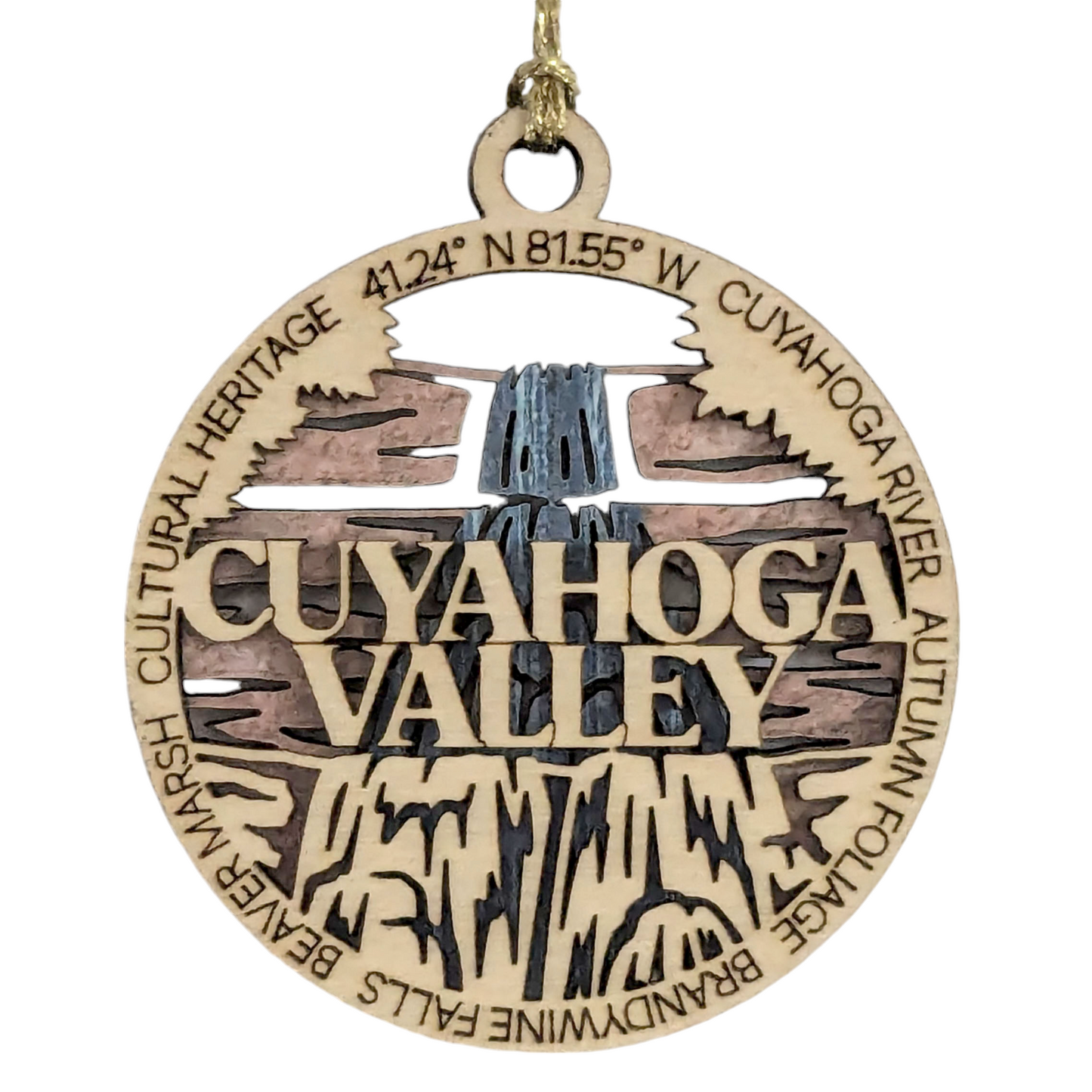 Cuyahoga Valley National Park Wood Ornament - Handmade 3" Laser Cut Christmas Decoration, Ohio Souvenir, Nature Lover Gift