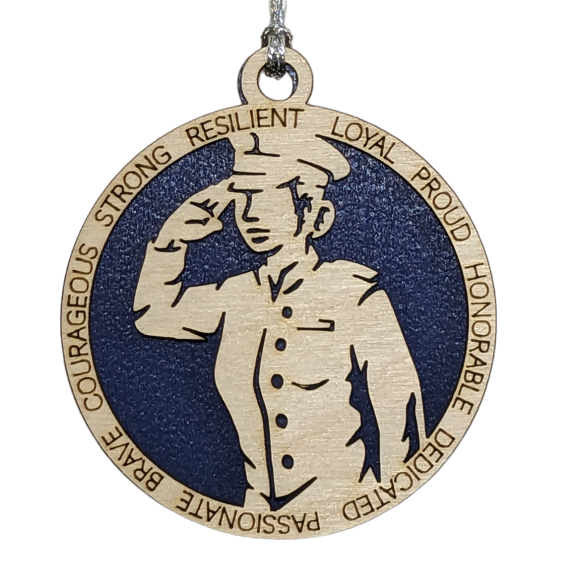 Proud Navy Woman Christmas Ornament - Handcrafted Wooden Tribute to Female Sailors
