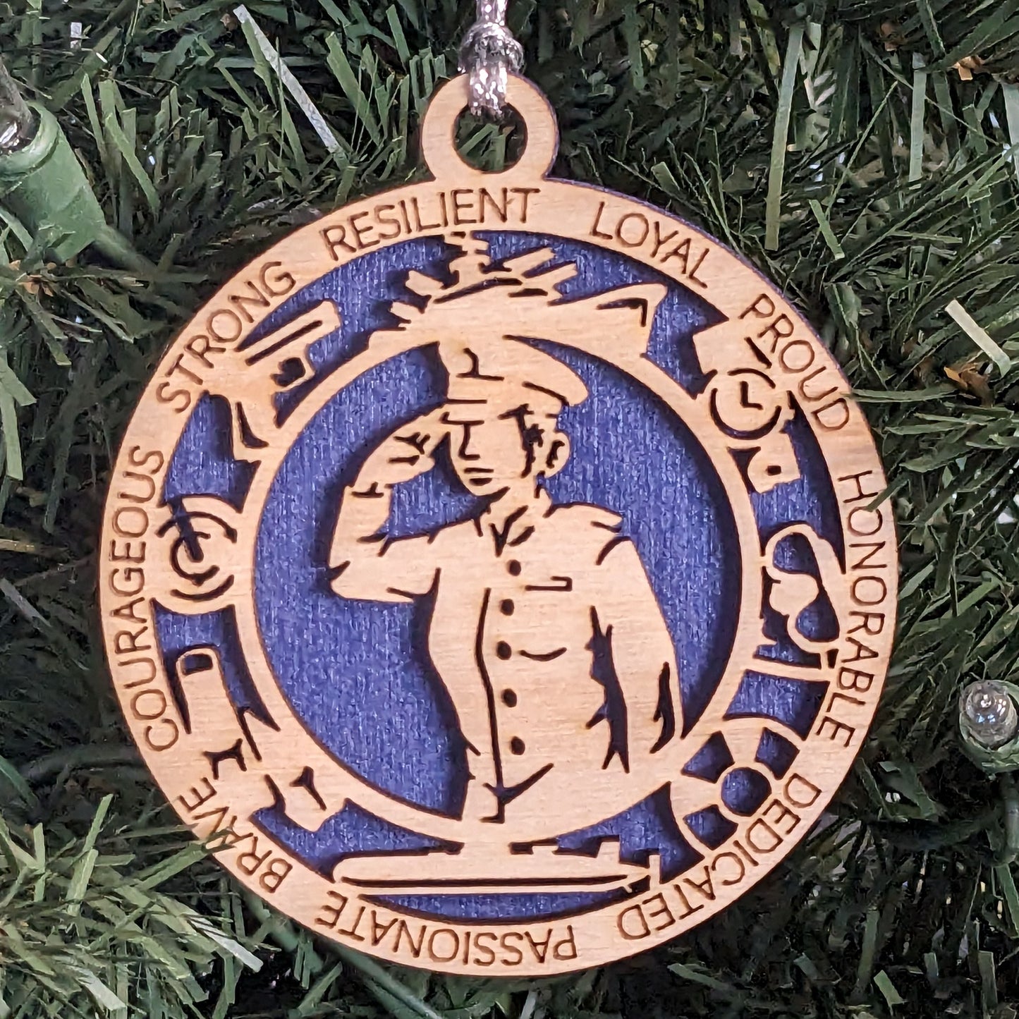 Navy Female Sailor Christmas Ornament - 3" Wood Laser Cut Military Gift for Navy Wife Mom Daughter Sister - Handcrafted in USA