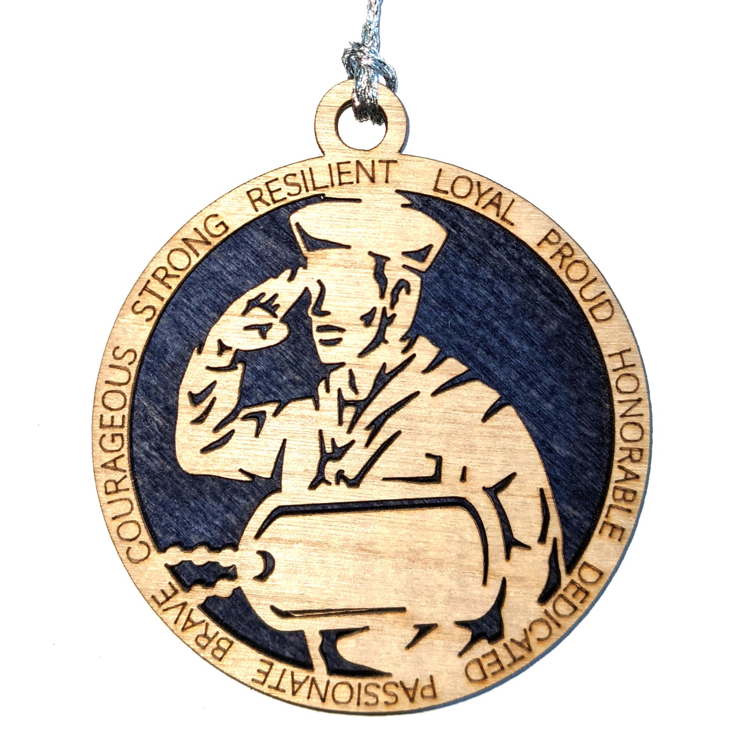 Personalized Navy Sailor Ornament - 3" Wood Christmas Decoration for Male Military Service Member