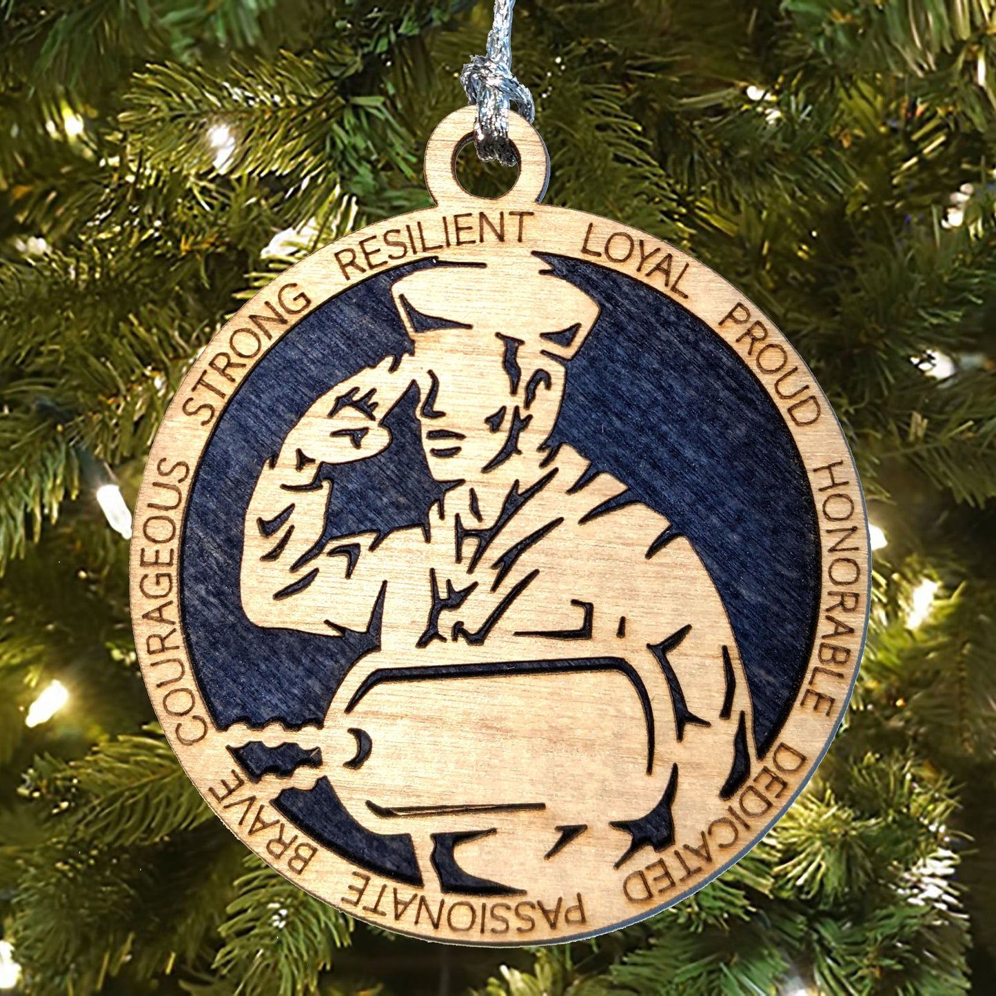 Personalized Navy Sailor Ornament - 3" Wood Christmas Decoration for Male Military Service Member