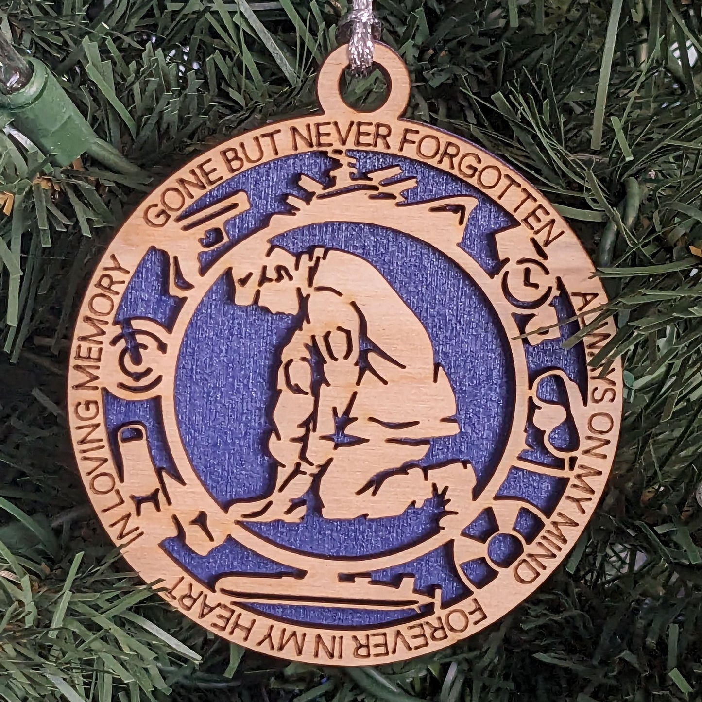 Handcrafted Navy Sailor Memorial 3" Wood Ornament - Patriotic Christmas Tribute - Laser Cut Military Keepsake - Made in USA by Small Business