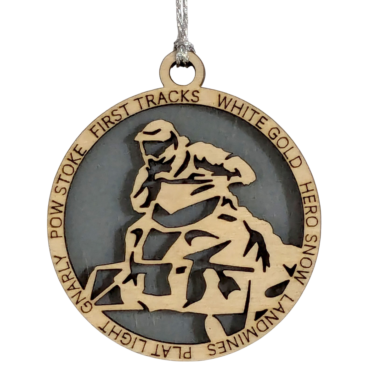 3" Laser Cut Handcrafted Wooden Personalized Snowmobiling Christmas Ornament - Unique Holiday Decor, Customizable Snowmobile Winter Sport Keepsake for Snowmobilers - Rustic Wood Tree Decoration
