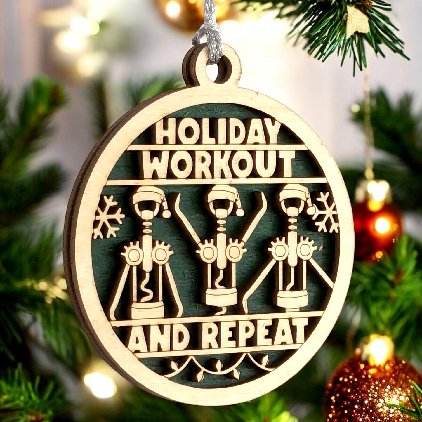 "Ho Ho Ho and Let It Flow" - 3" Wood Christmas Ornament for Wine Enthusiasts - Laser Cut USA Crafted