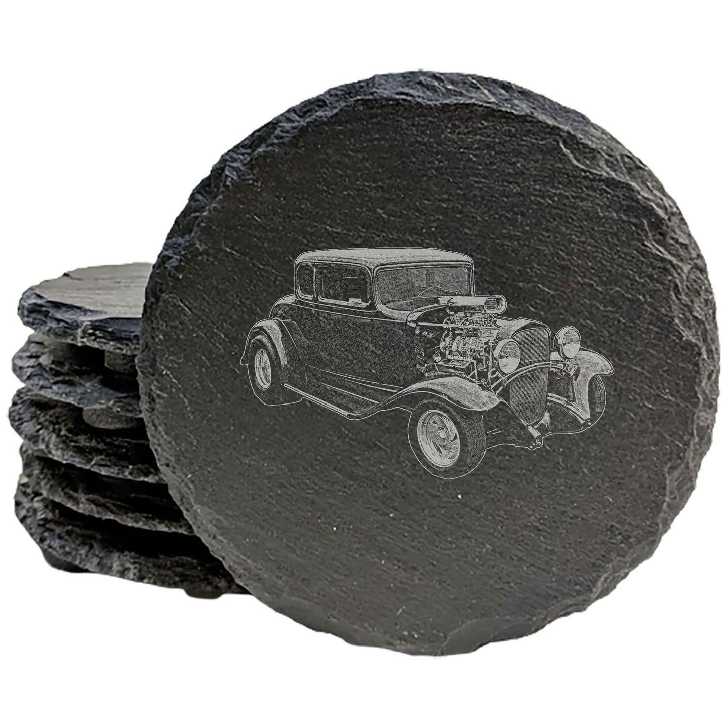 1932 Chevy Hot Rod: Laser-Etched Coasters for Gearheads