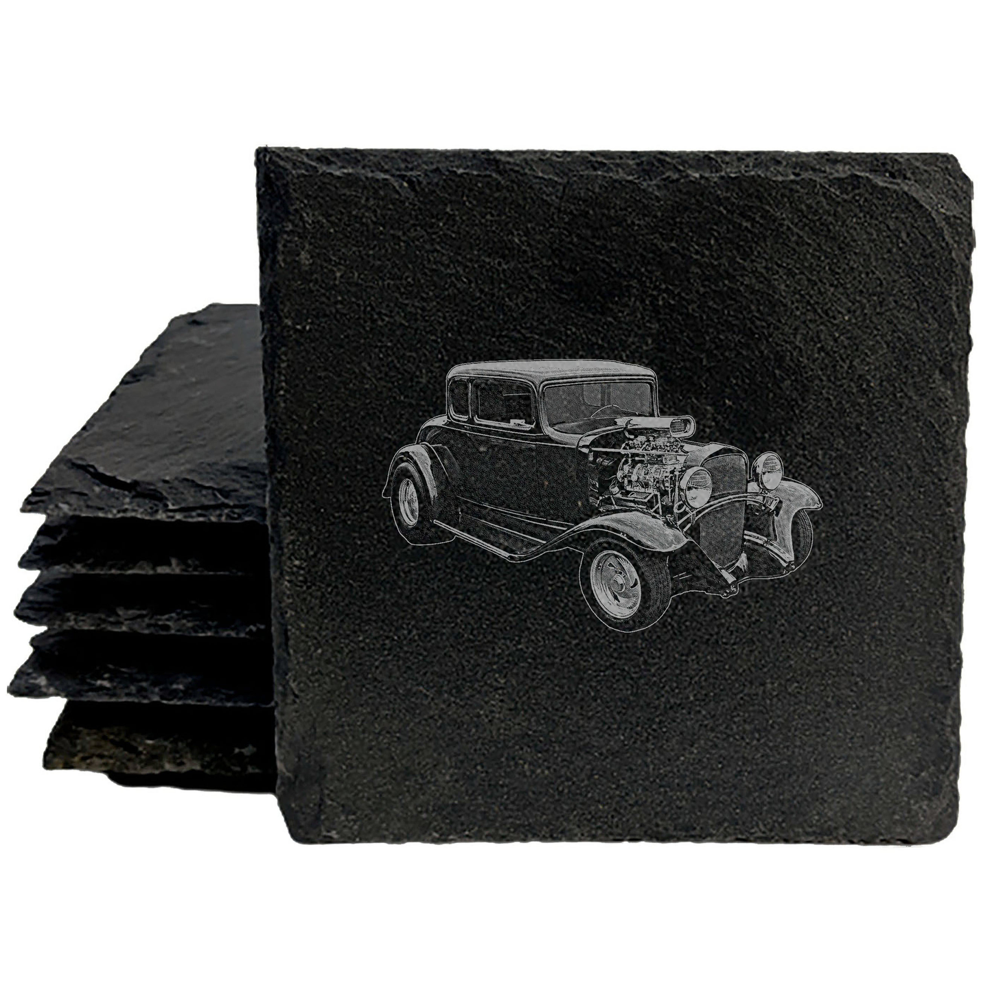 1932 Chevy Hot Rod: Laser-Etched Coasters for Gearheads