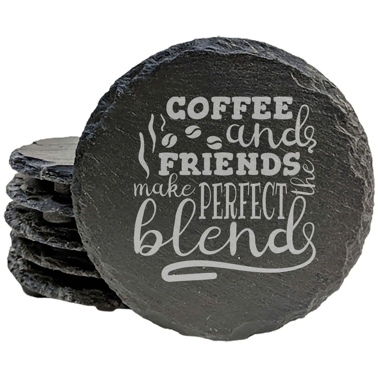 Friendship & Coffee Lovers Must-Have: Hilarious "Perfect Blend" Coasters in Gray Slate