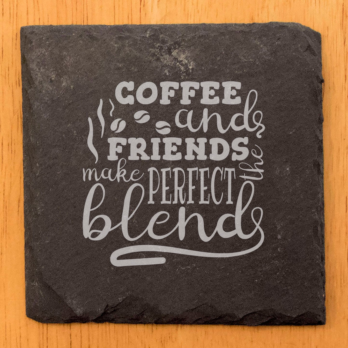 Friendship & Coffee Lovers Must-Have: Hilarious "Perfect Blend" Coasters in Gray Slate