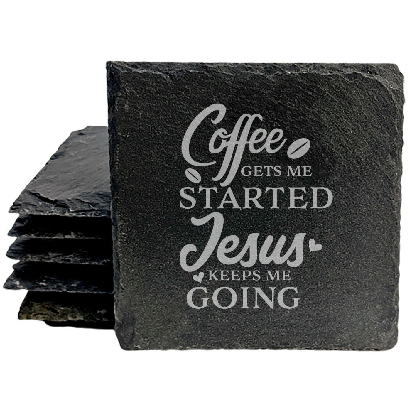 Coffee Gets Me Started Jesus Keeps Me Going Coasters