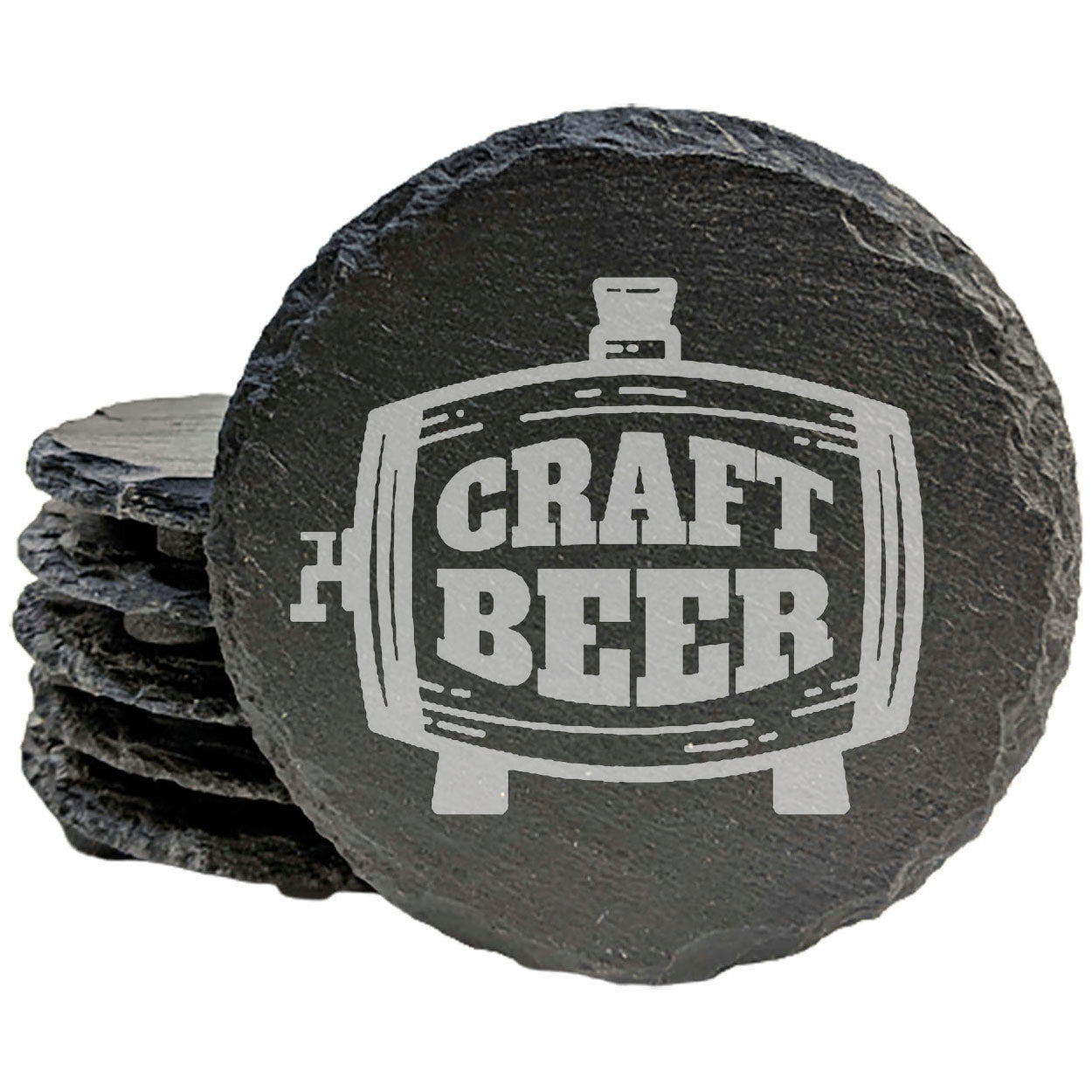 The Perfect Bar Accessory: Stylish "Craft Beer" Coasters in Gray Slate