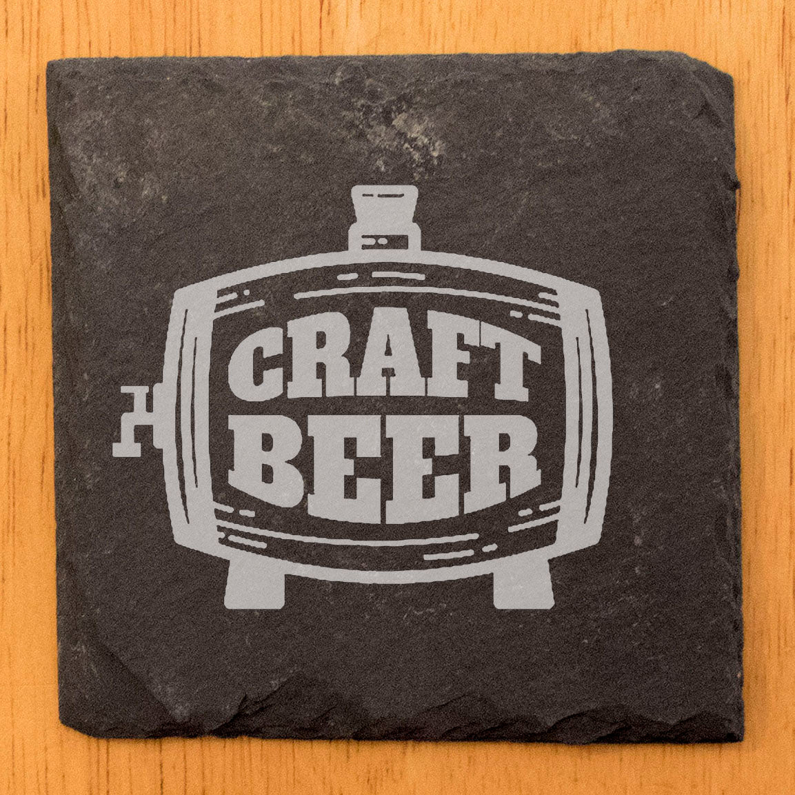 The Perfect Bar Accessory: Stylish "Craft Beer" Coasters in Gray Slate