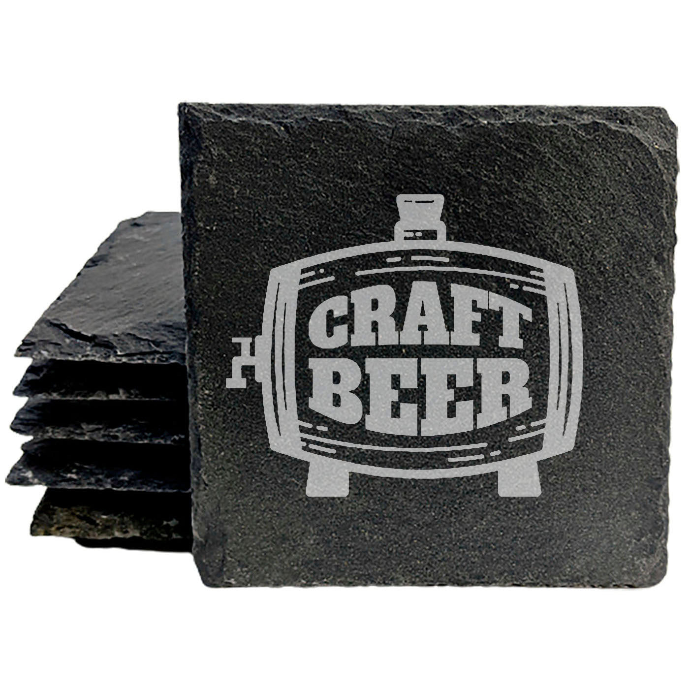 The Perfect Bar Accessory: Stylish "Craft Beer" Coasters in Gray Slate