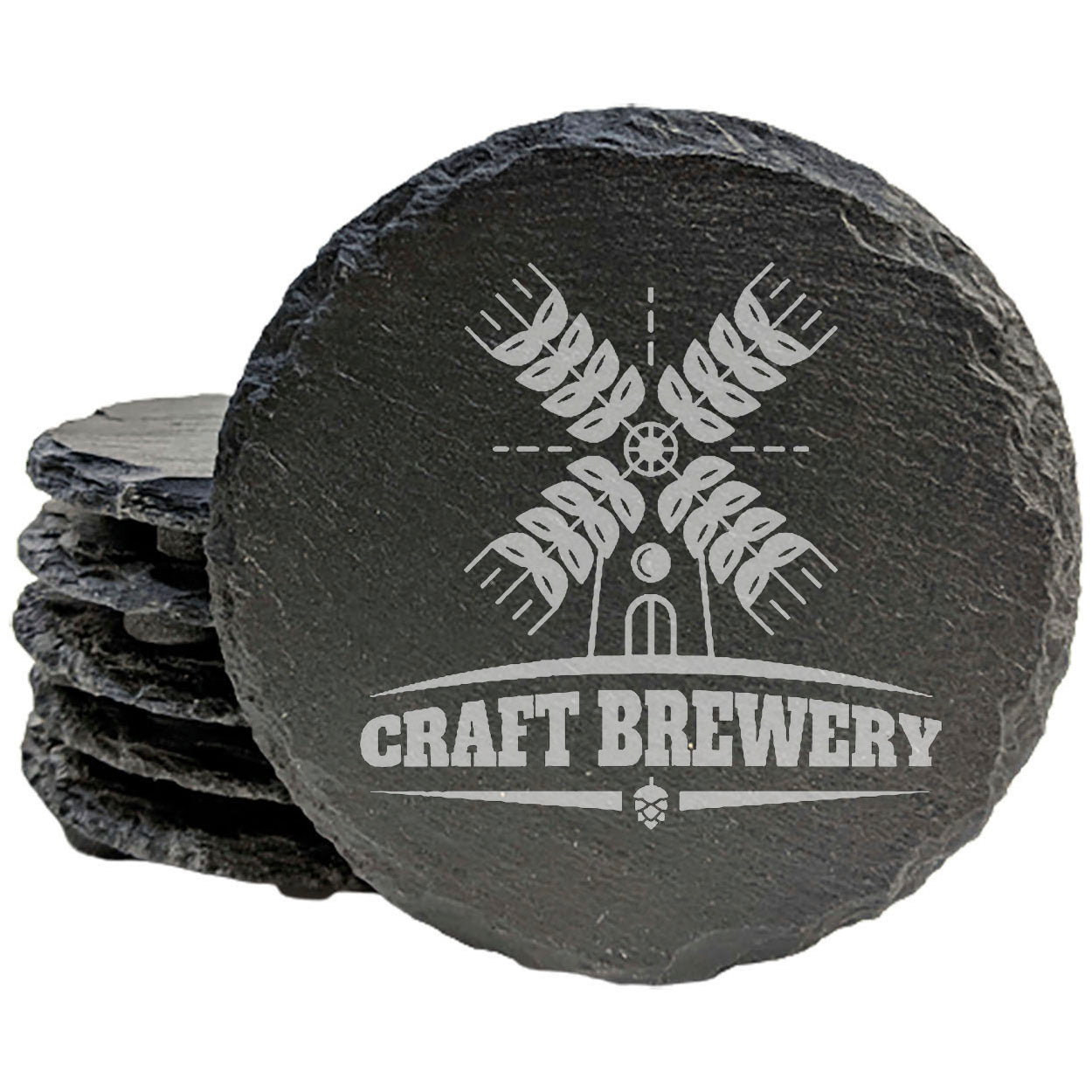 The Perfect Conversation Starter: Craft Brewery Themed Coasters in Gray Slate