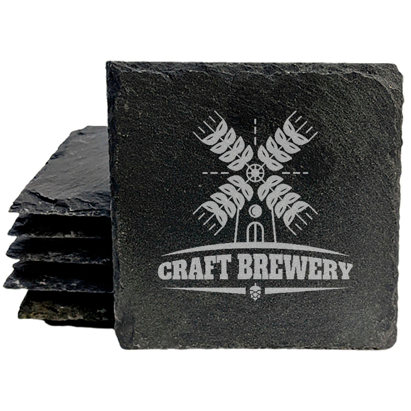 The Perfect Conversation Starter: Craft Brewery Themed Coasters in Gray Slate