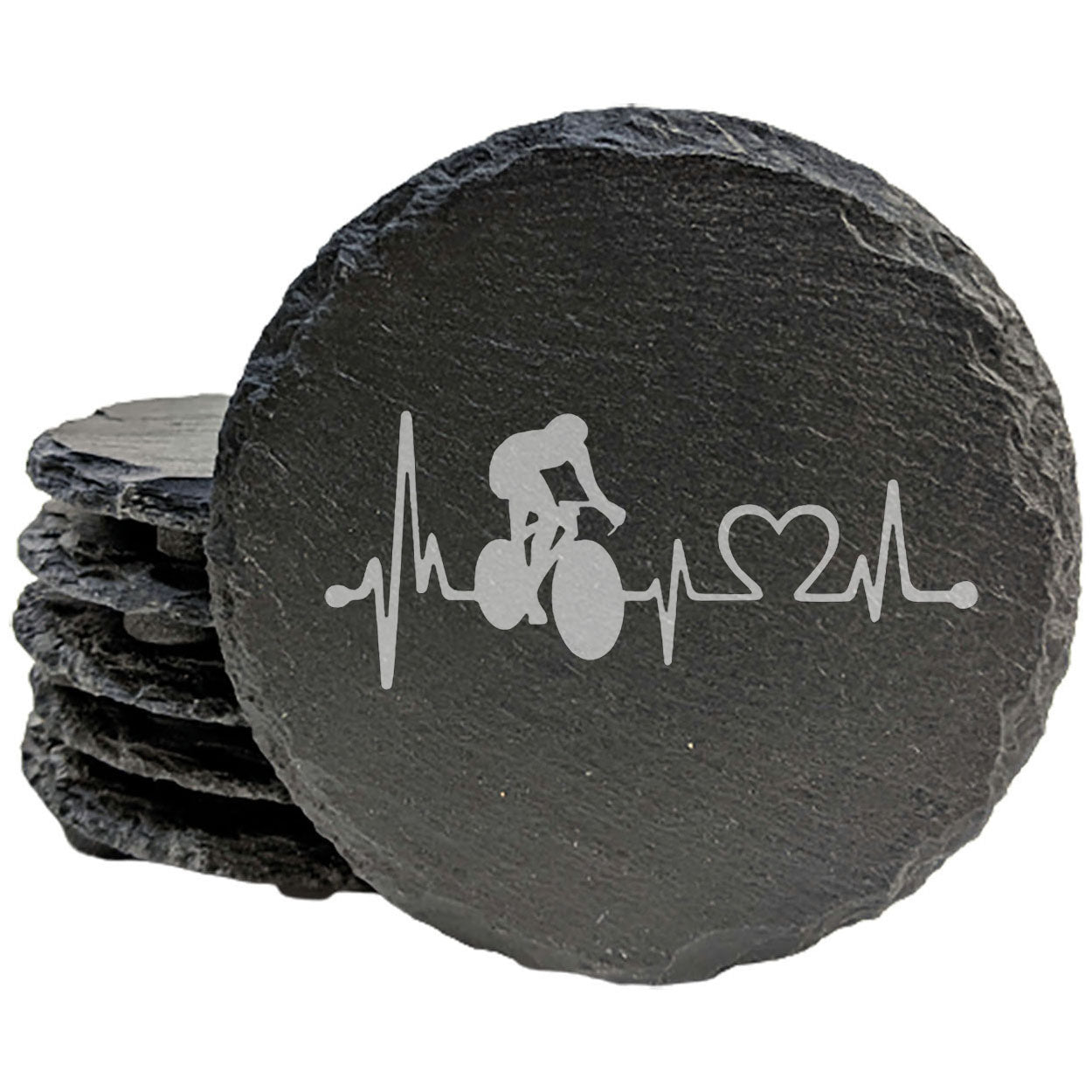 Great Gift for Any Cyclist: Heartbeat & Cyclist Coasters - Birthdays, Housewarming