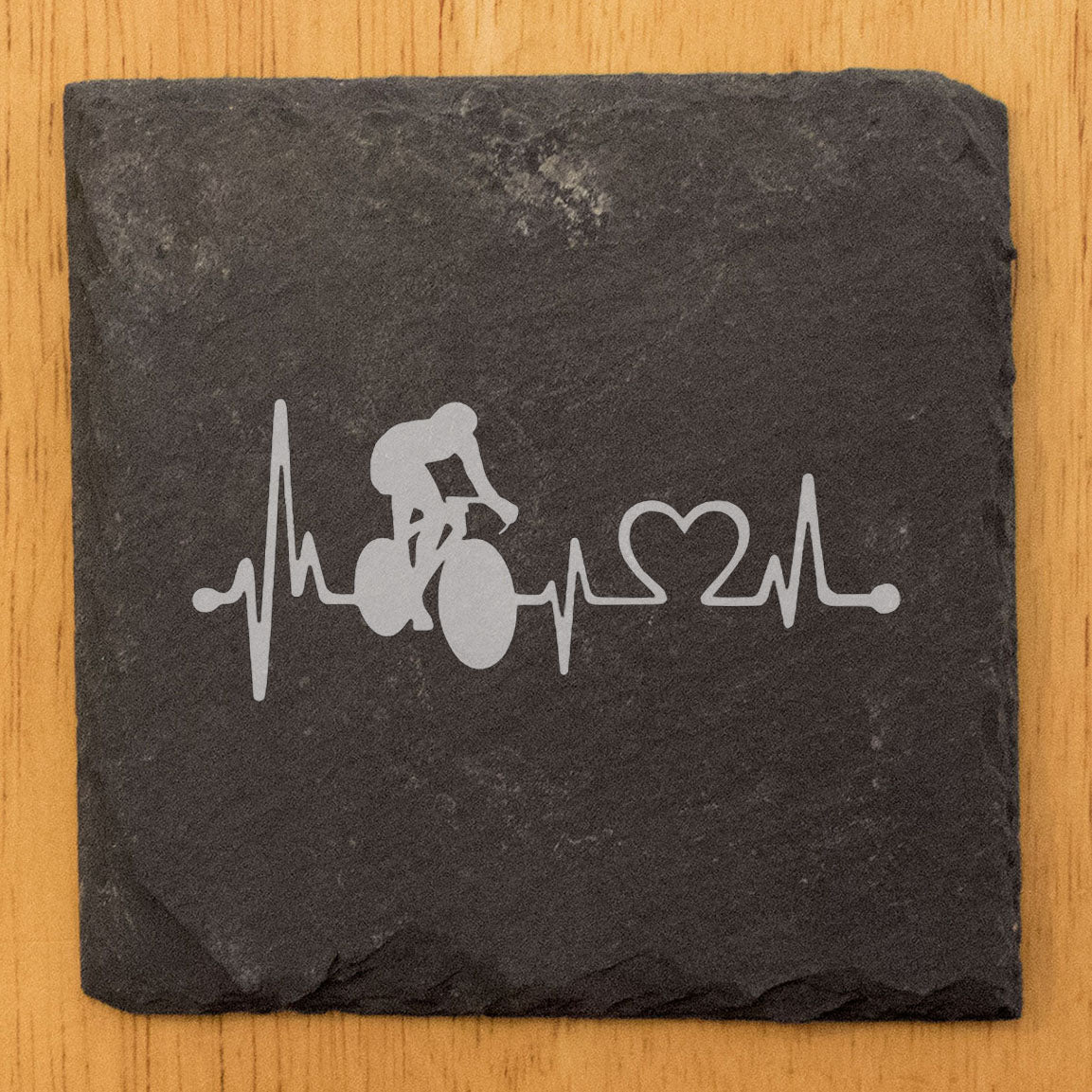 Great Gift for Any Cyclist: Heartbeat & Cyclist Coasters - Birthdays, Housewarming
