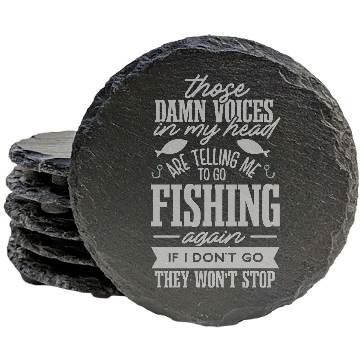 Man Cave Makeover: Add Some Humor with Fishing Slate Coasters