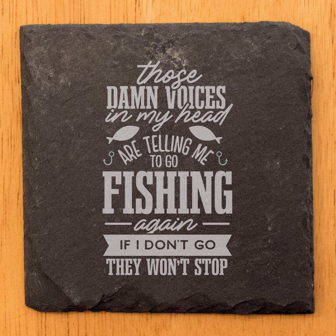 Man Cave Makeover: Add Some Humor with Fishing Slate Coasters
