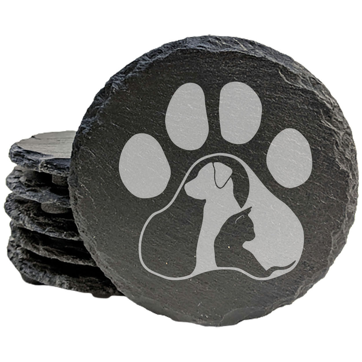Fur-tastic Friends Forever: Celebrate Dog & Cat Love with Slate Coasters