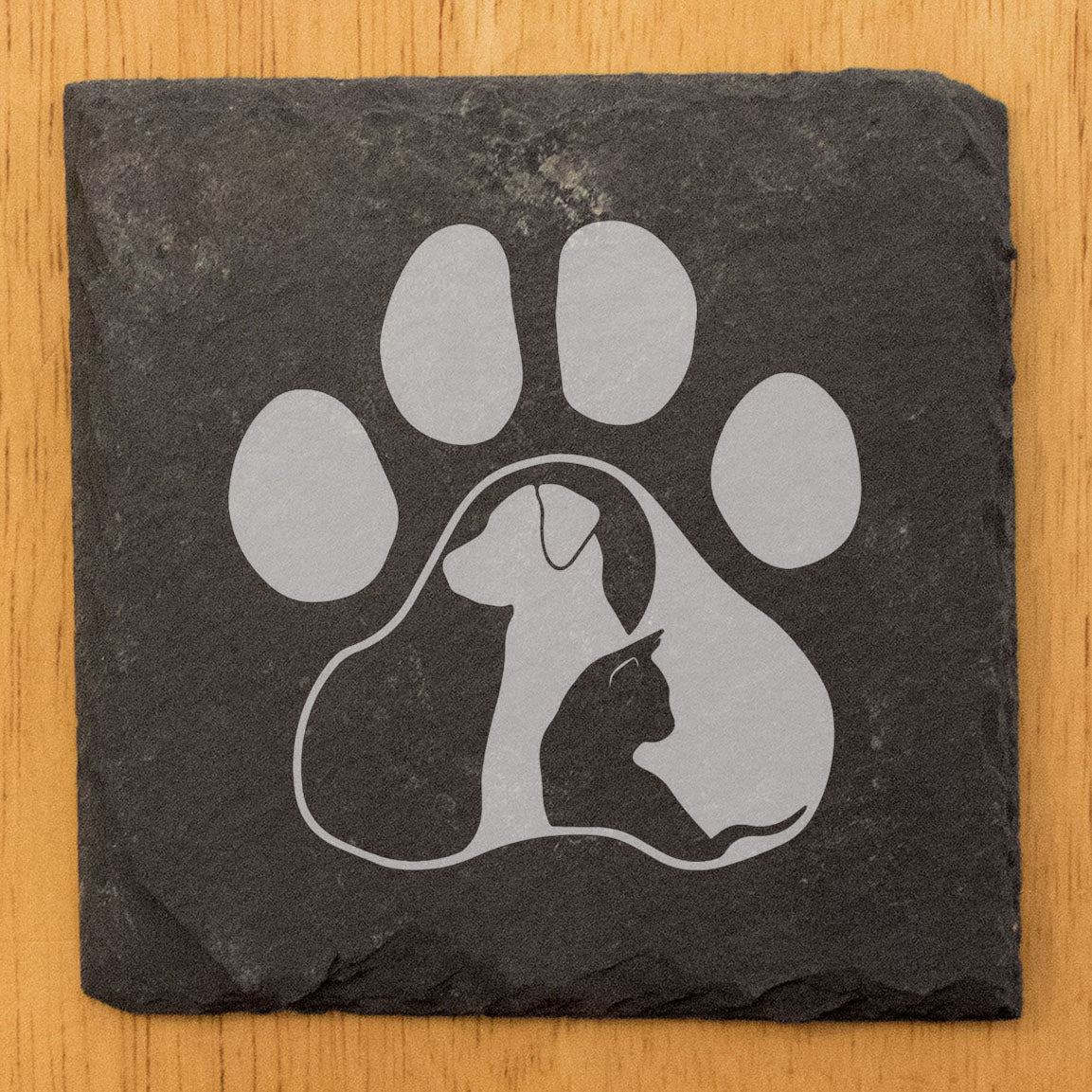 Fur-tastic Friends Forever: Celebrate Dog & Cat Love with Slate Coasters