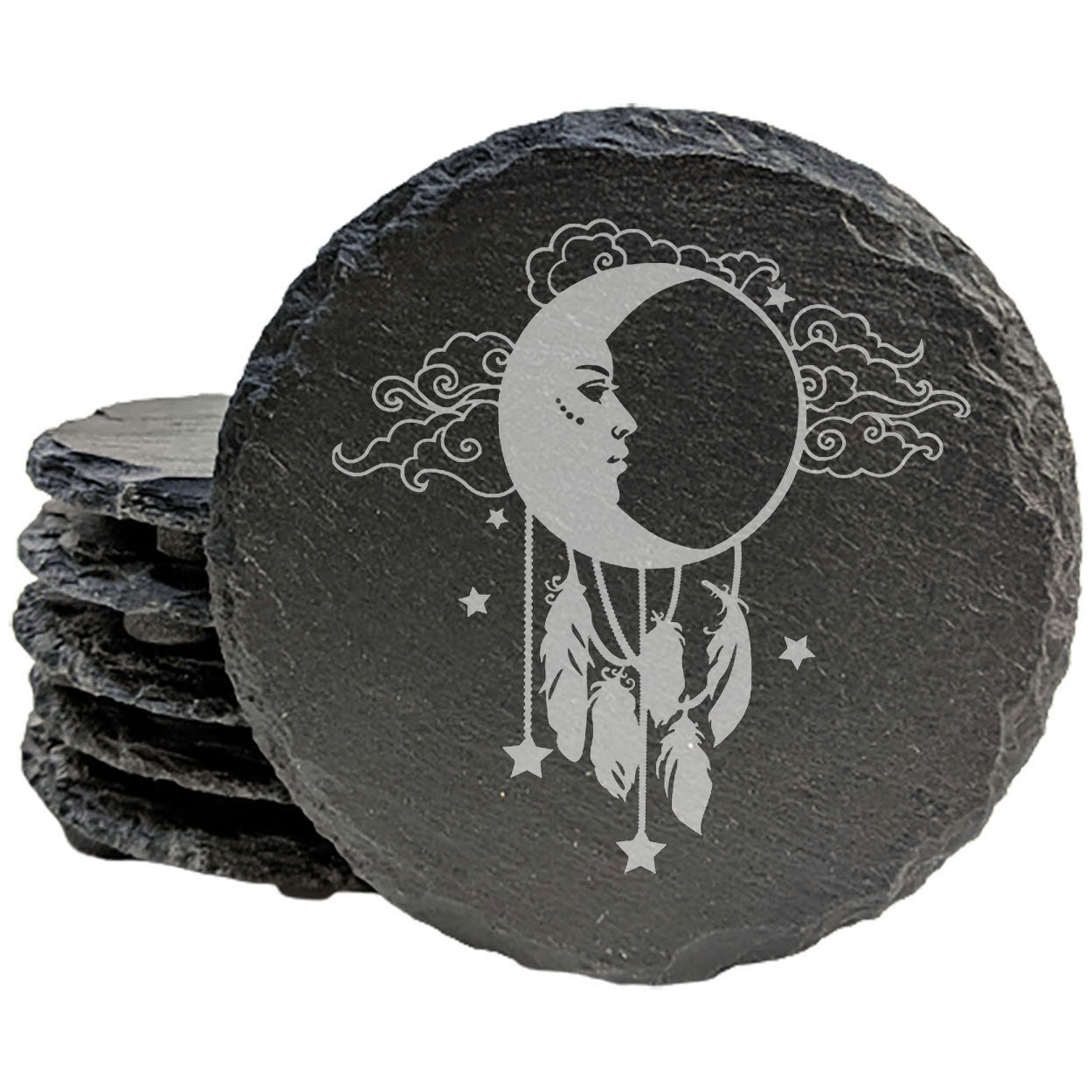 Dreamy Vibes: Laser-Etched Dream Catcher Coasters - Capture Good Dreams