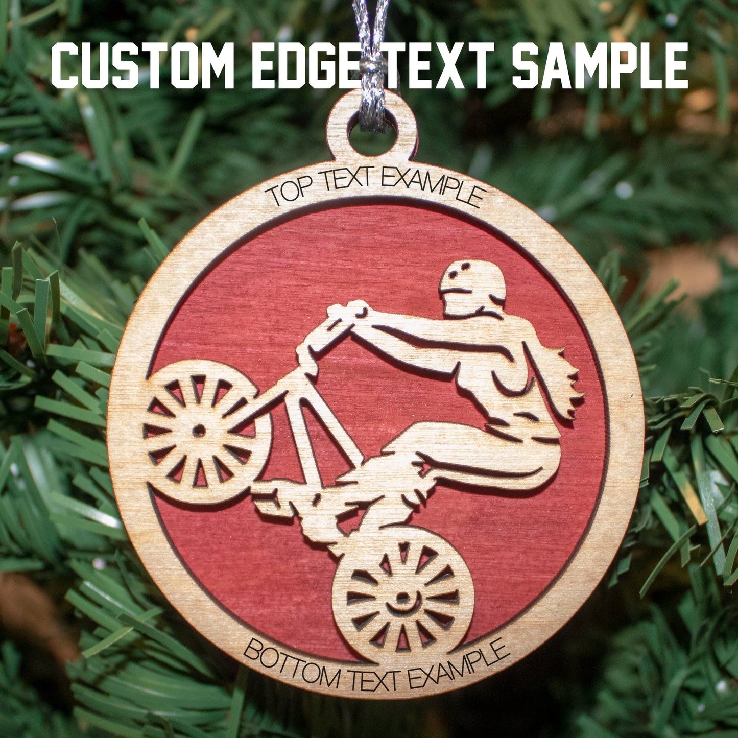 Male Football laser cut personalized wood ornament