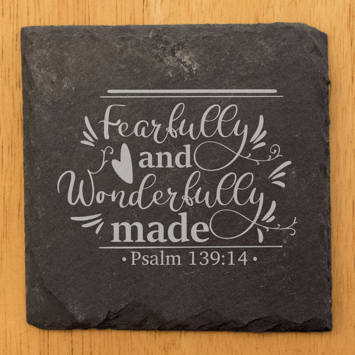 Faith and Hope: Laser Etched Fearfully and Wonderfully Made Inspirational Slate Coasters: Uplifting Quotes for Everyday Joy